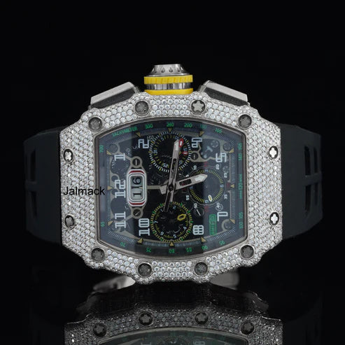 Luxury Moissanite Diamond Watch, Customized Moissanite Studded Watch