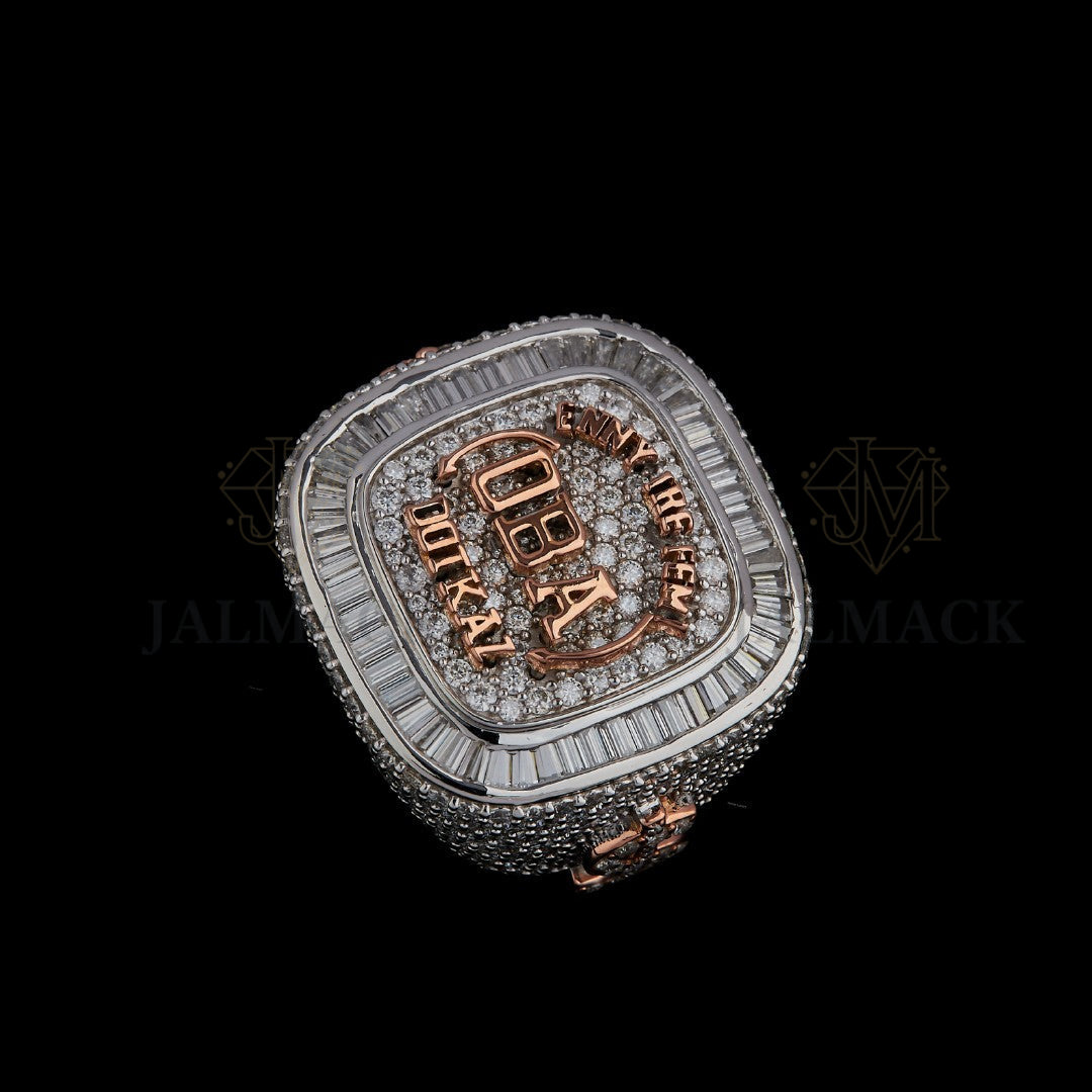 Custom Two-Tone Moissanite Signet Ring