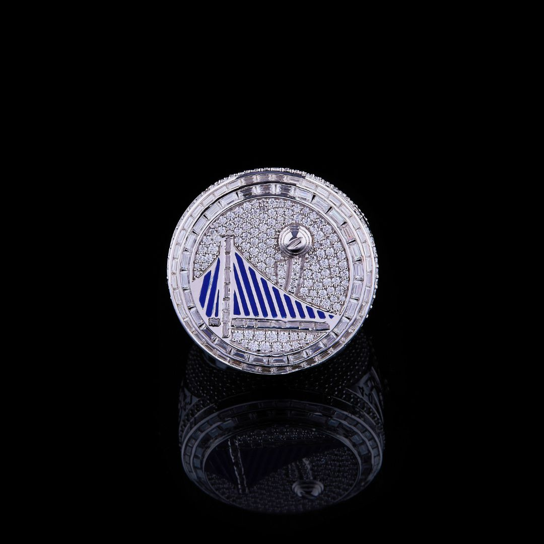 Custom Blue Bridge Moissanite Championship Statement Ring