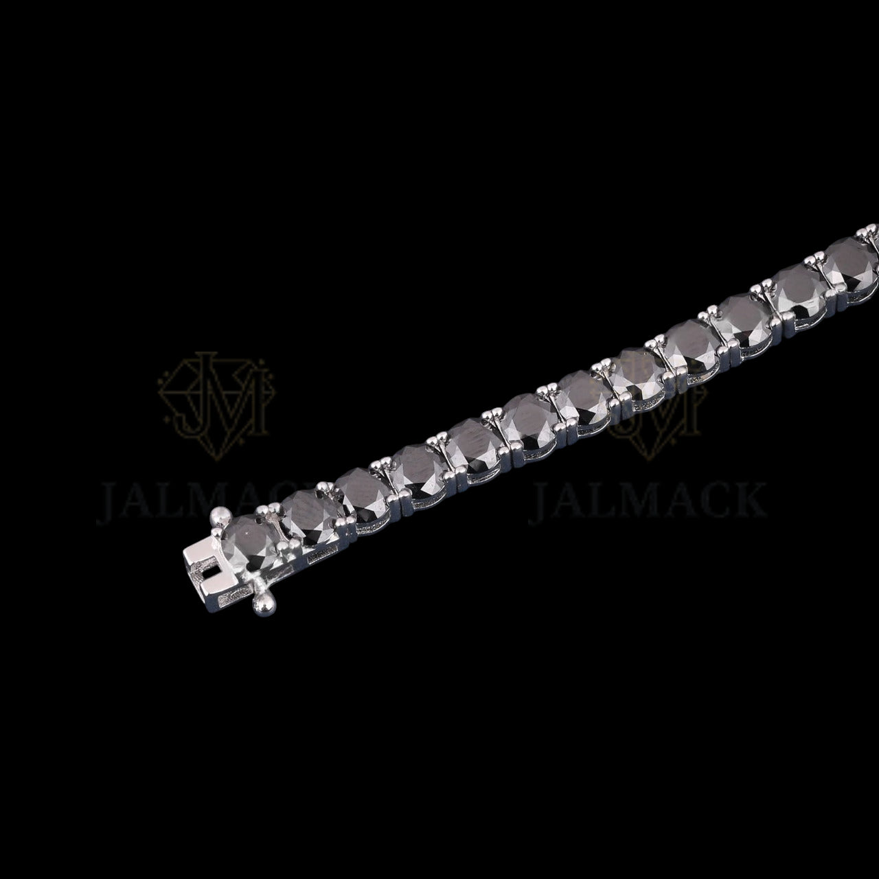 Black Round Cut Moissanite Tennis Bracelet 925 Sterling Silver