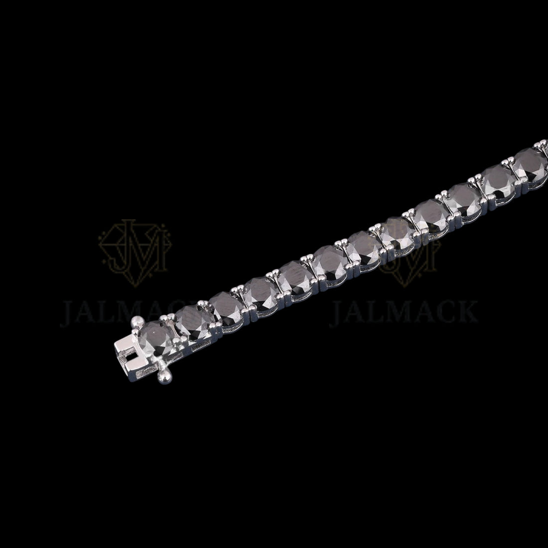 Black Round Cut Moissanite Tennis Bracelet 925 Sterling Silver