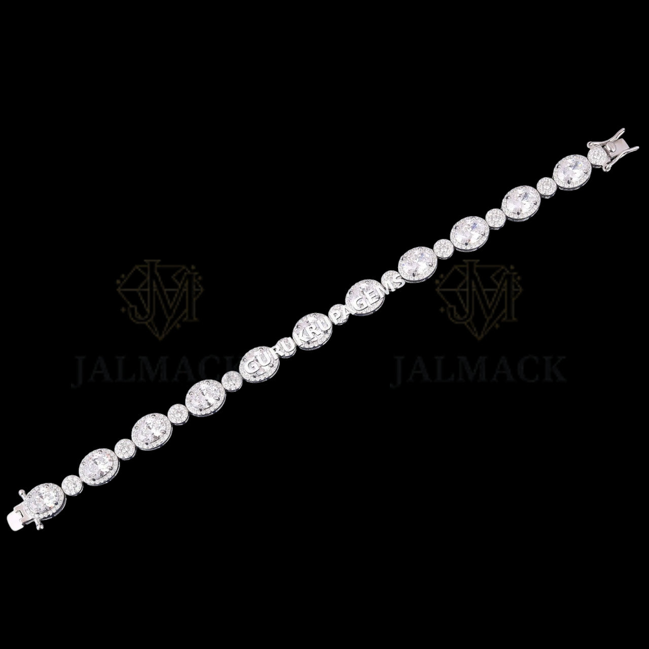 Oval Cut Moissanite Halo Link Bracelet VVS1 D Color