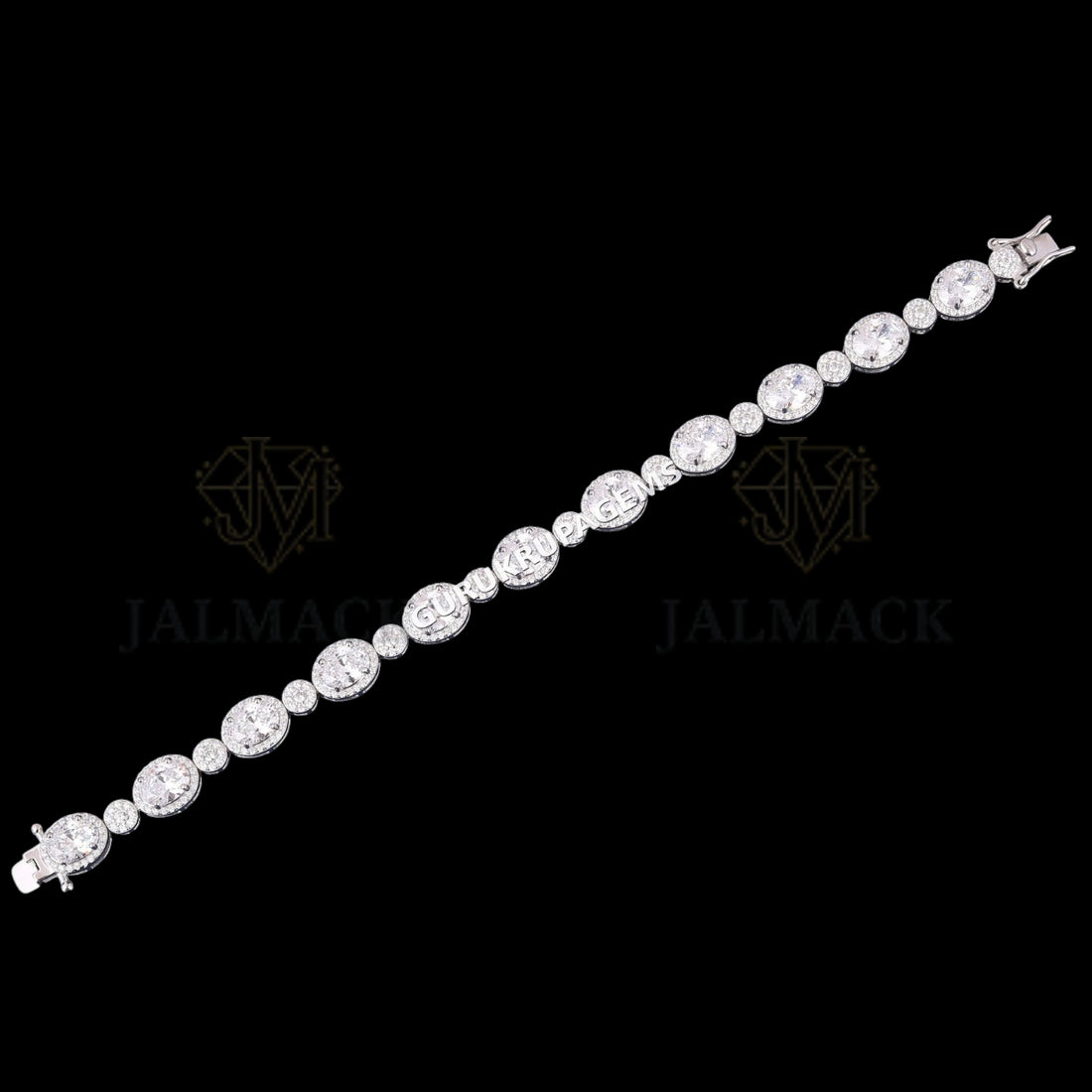 Oval Cut Moissanite Halo Link Bracelet VVS1 D Color