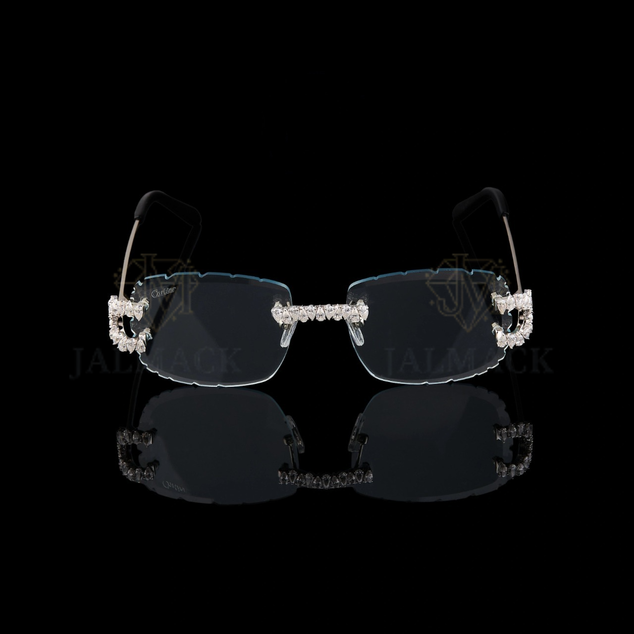 Luxury Black Rimless Moissanite Sunglasses