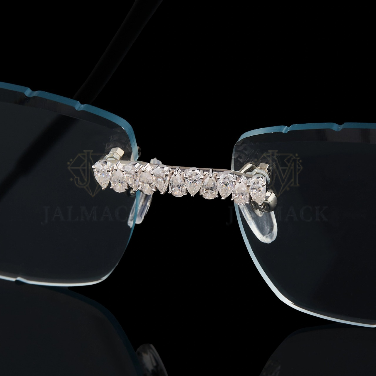 Luxury Black Rimless Moissanite Sunglasses