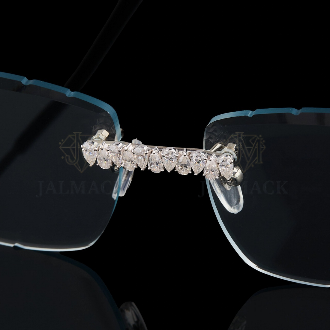 Luxury Black Rimless Moissanite Sunglasses