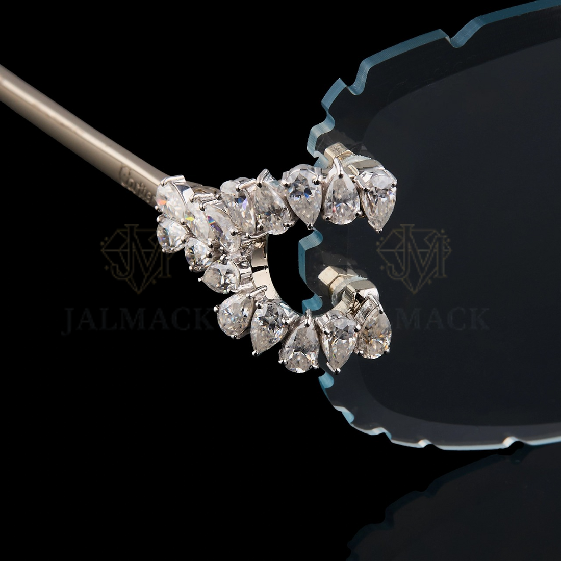 Luxury Black Rimless Moissanite Sunglasses