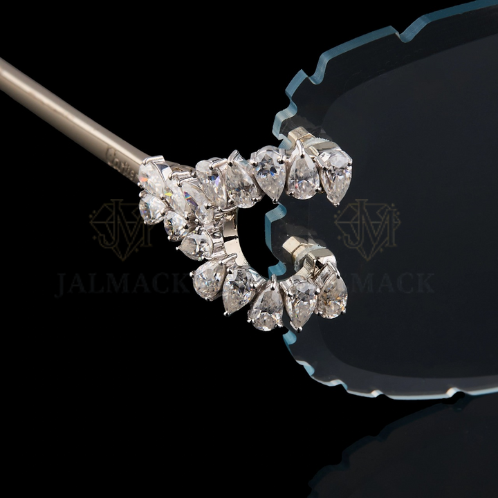 Luxury Black Rimless Moissanite Sunglasses