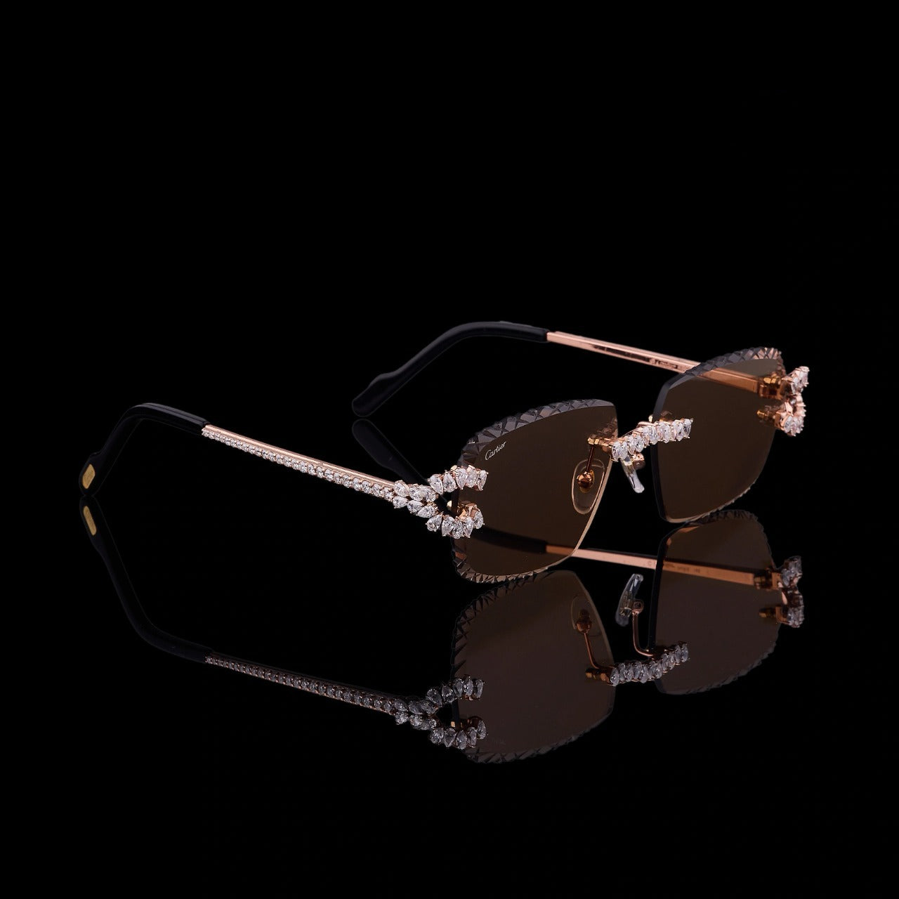 Luxury Rose Gold Pear Cut Moissanite Sunglasses