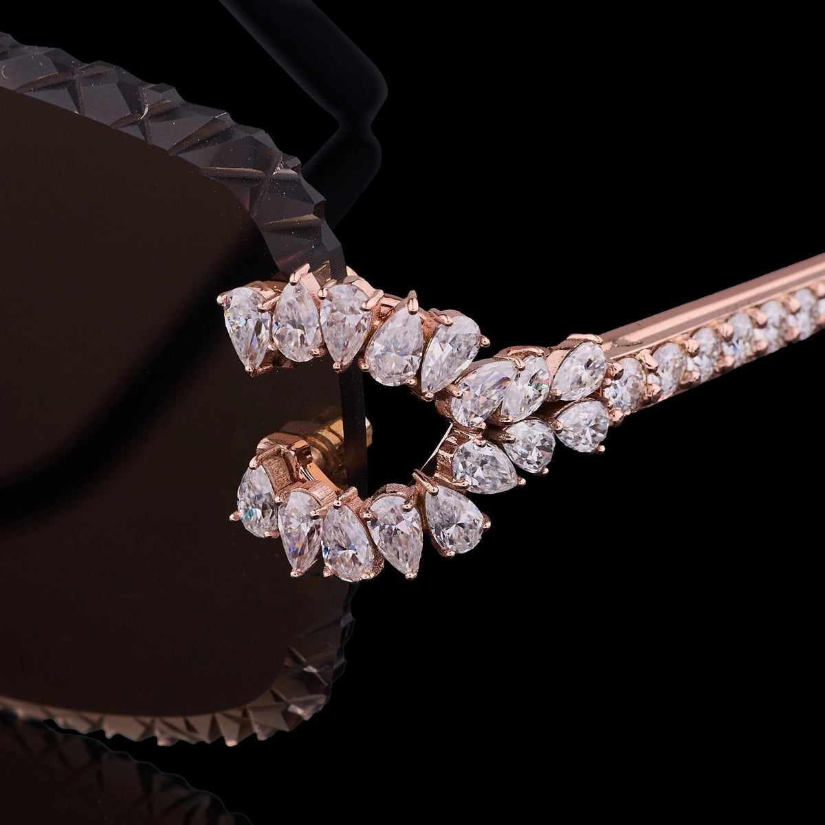 Luxury Rose Gold Moissanite Rimless Sunglasses VVS1 D Color