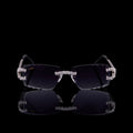 Luxury Silver Moissanite Rimless Sunglasses
