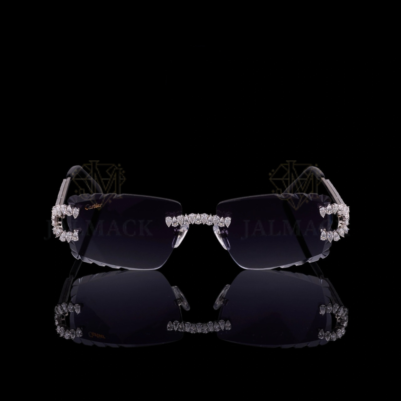 Luxury Silver Moissanite Rimless Sunglasses
