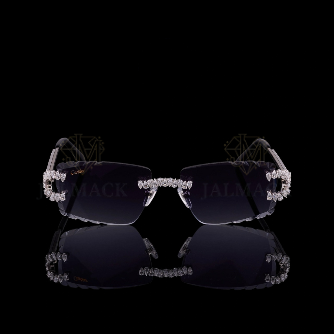 Luxury Silver Moissanite Rimless Sunglasses