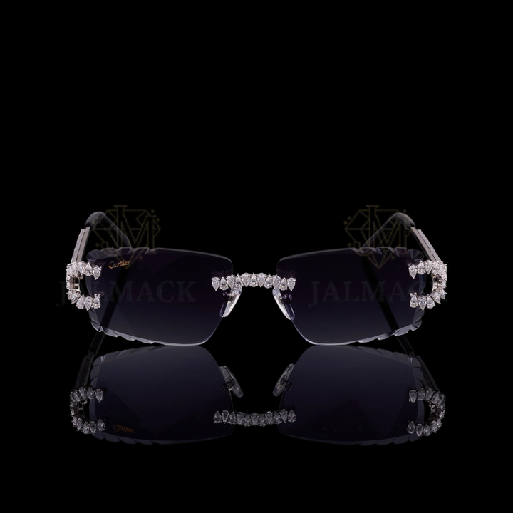 Luxury Silver Moissanite Rimless Sunglasses