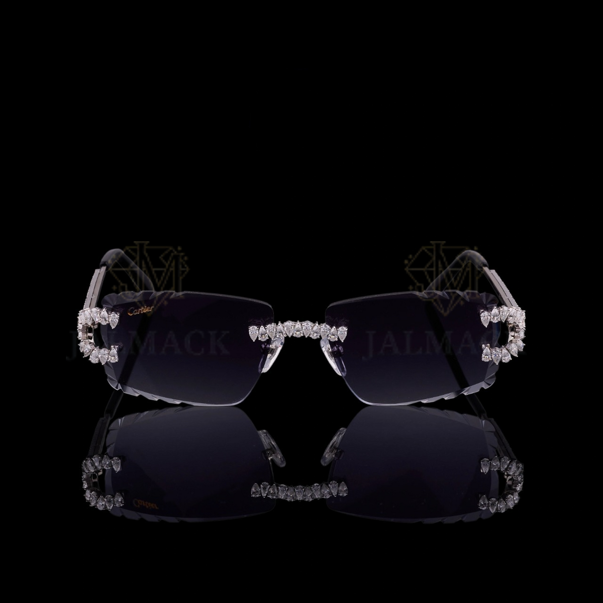 Luxury Silver Moissanite Rimless Sunglasses