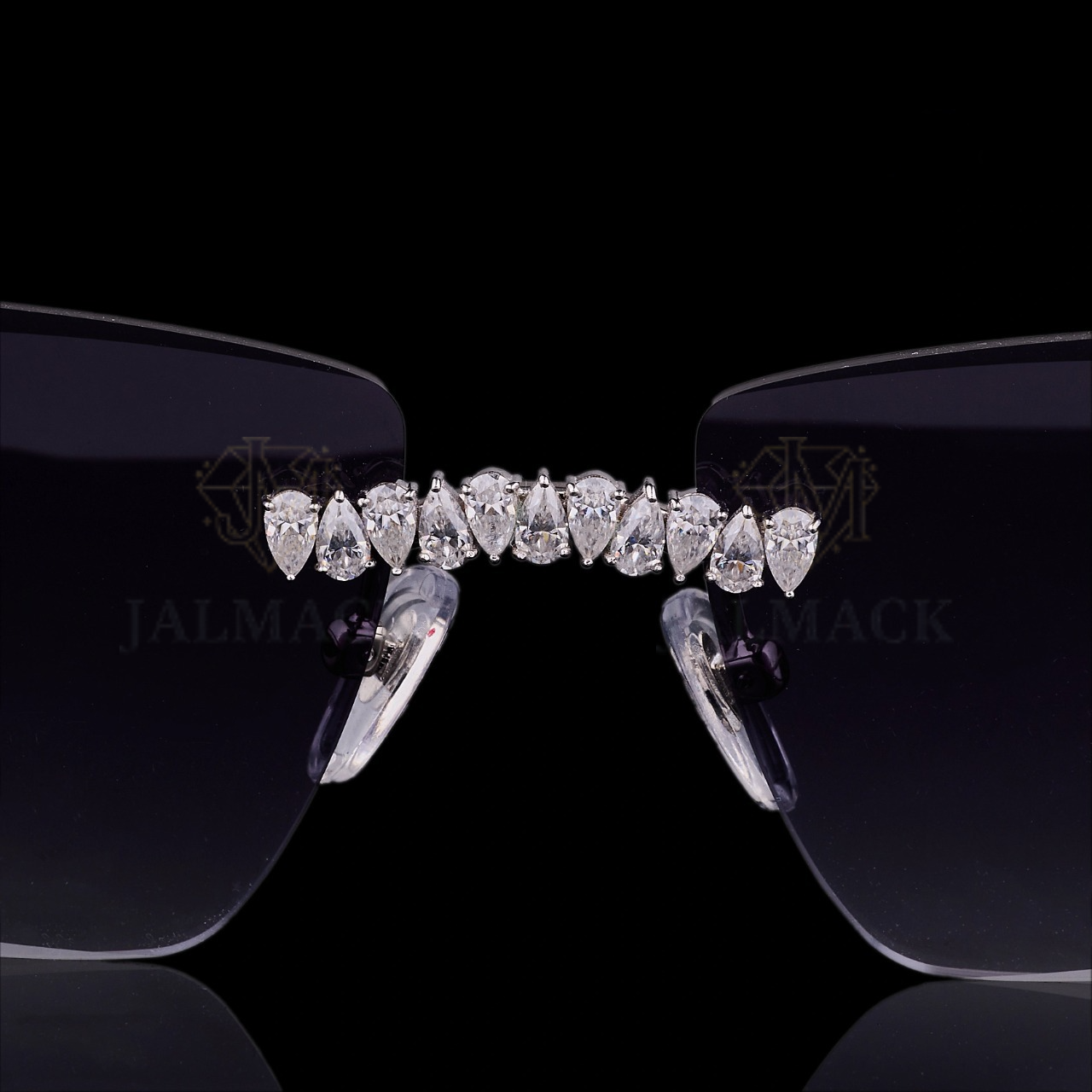 Luxury Silver Moissanite Rimless Sunglasses