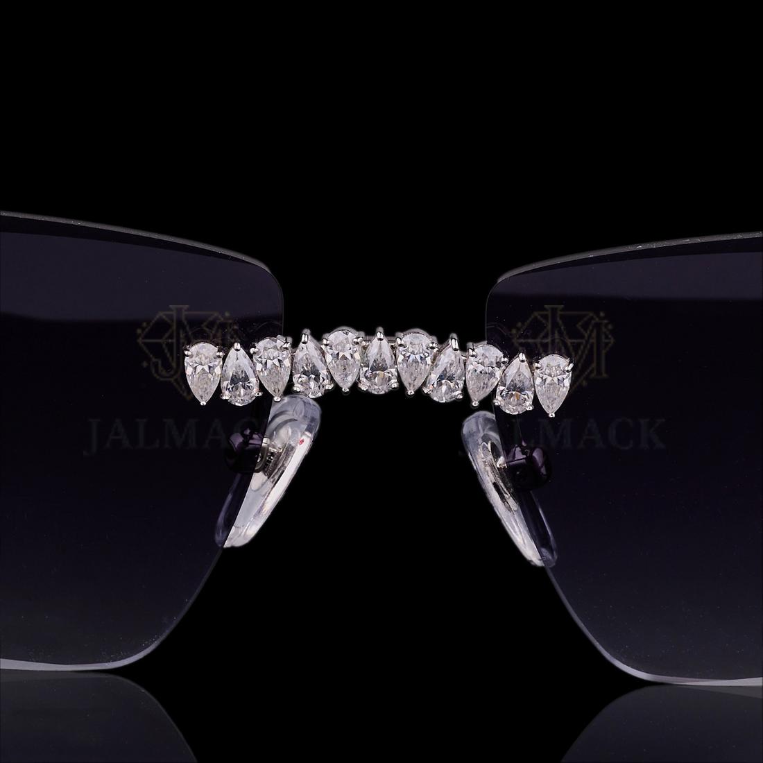 Luxury Silver Moissanite Rimless Sunglasses