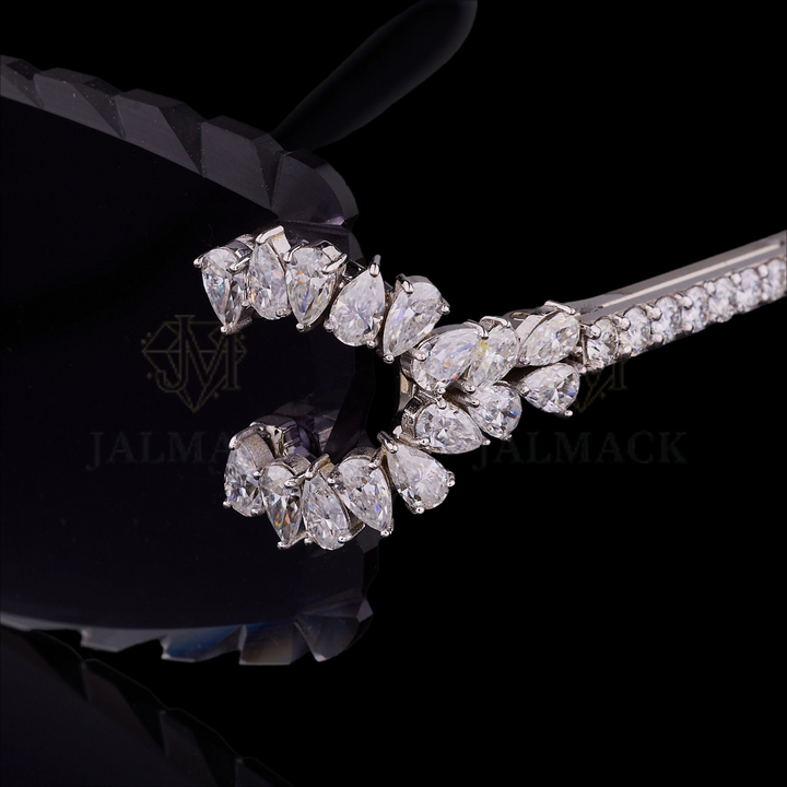 Luxury Silver Moissanite Rimless Sunglasses