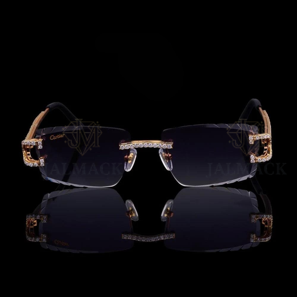 Luxury Brown Lens Moissanite Sunglasses