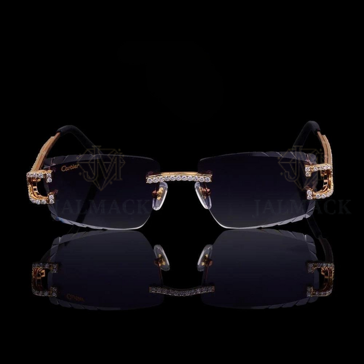 Luxury Brown Lens Moissanite Sunglasses