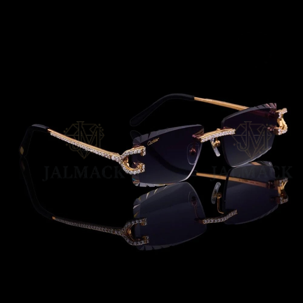 Luxury Brown Lens Moissanite Sunglasses