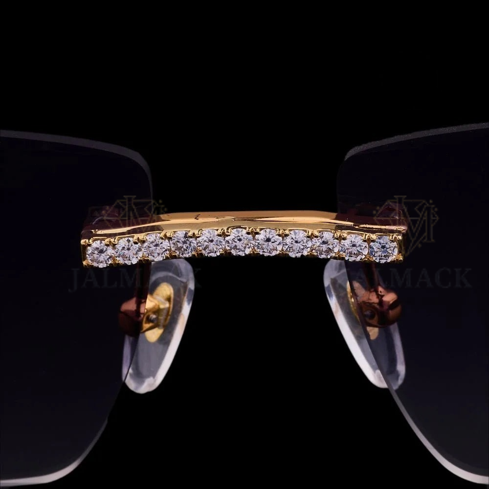 Luxury Brown Lens Moissanite Sunglasses