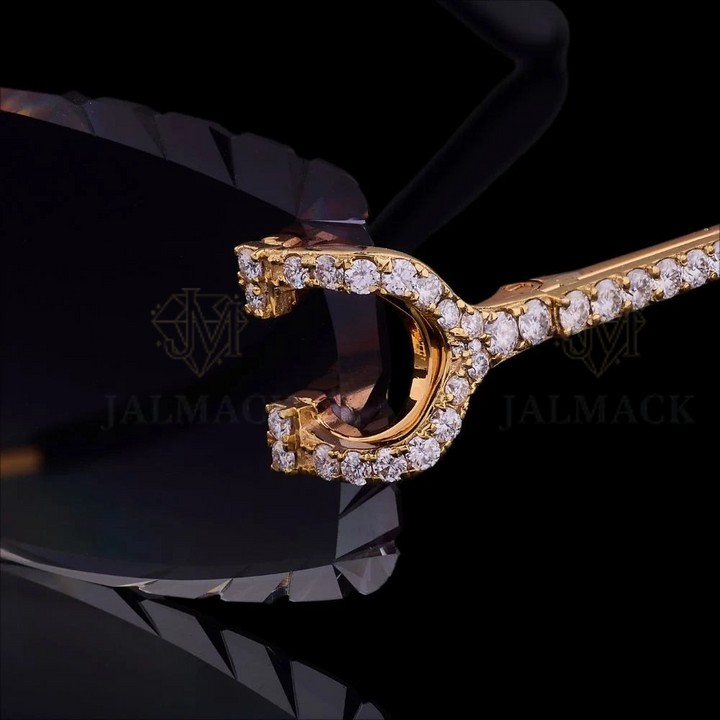 Luxury Brown Lens Moissanite Sunglasses
