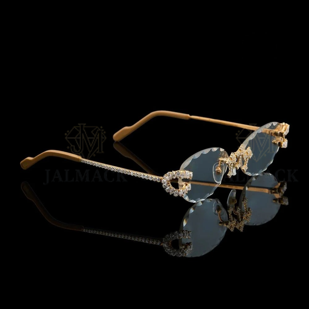 Luxury Gold Cross Bridge Moissanite Sunglasses