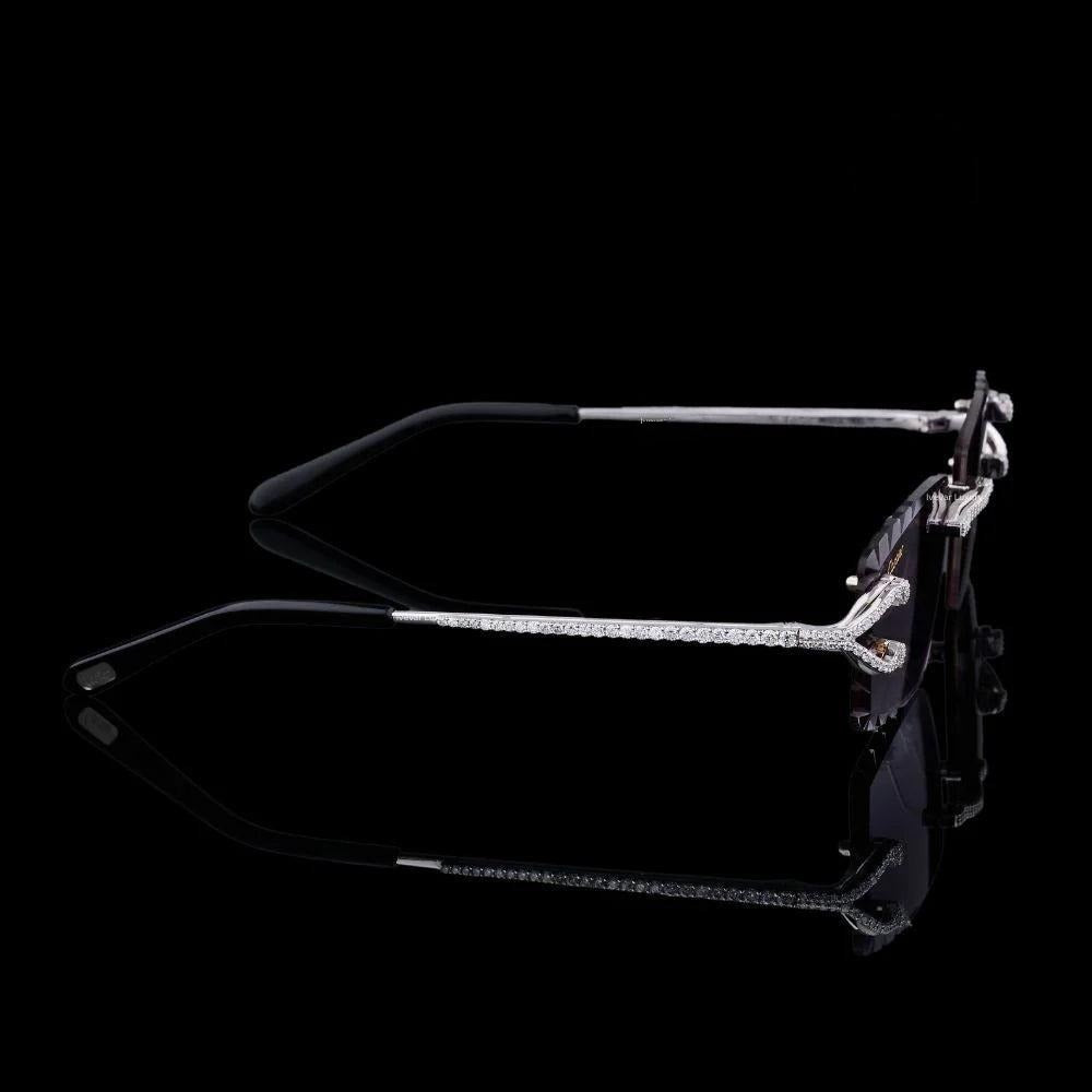 Luxury Iced Out Moissanite Rimless Sunglasses