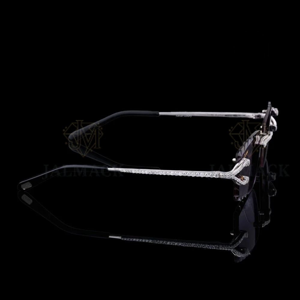 Luxury Iced Out Moissanite Rimless Sunglasses