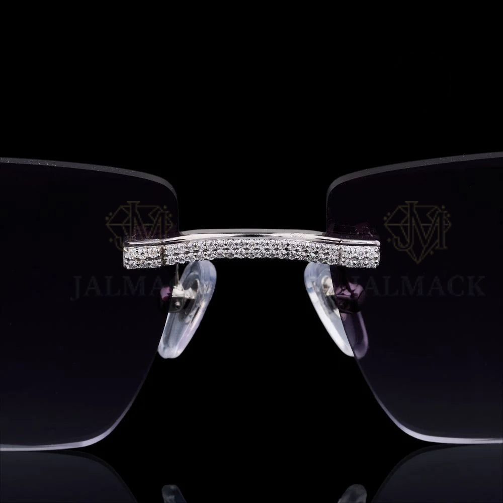 Luxury Iced Out Moissanite Rimless Sunglasses
