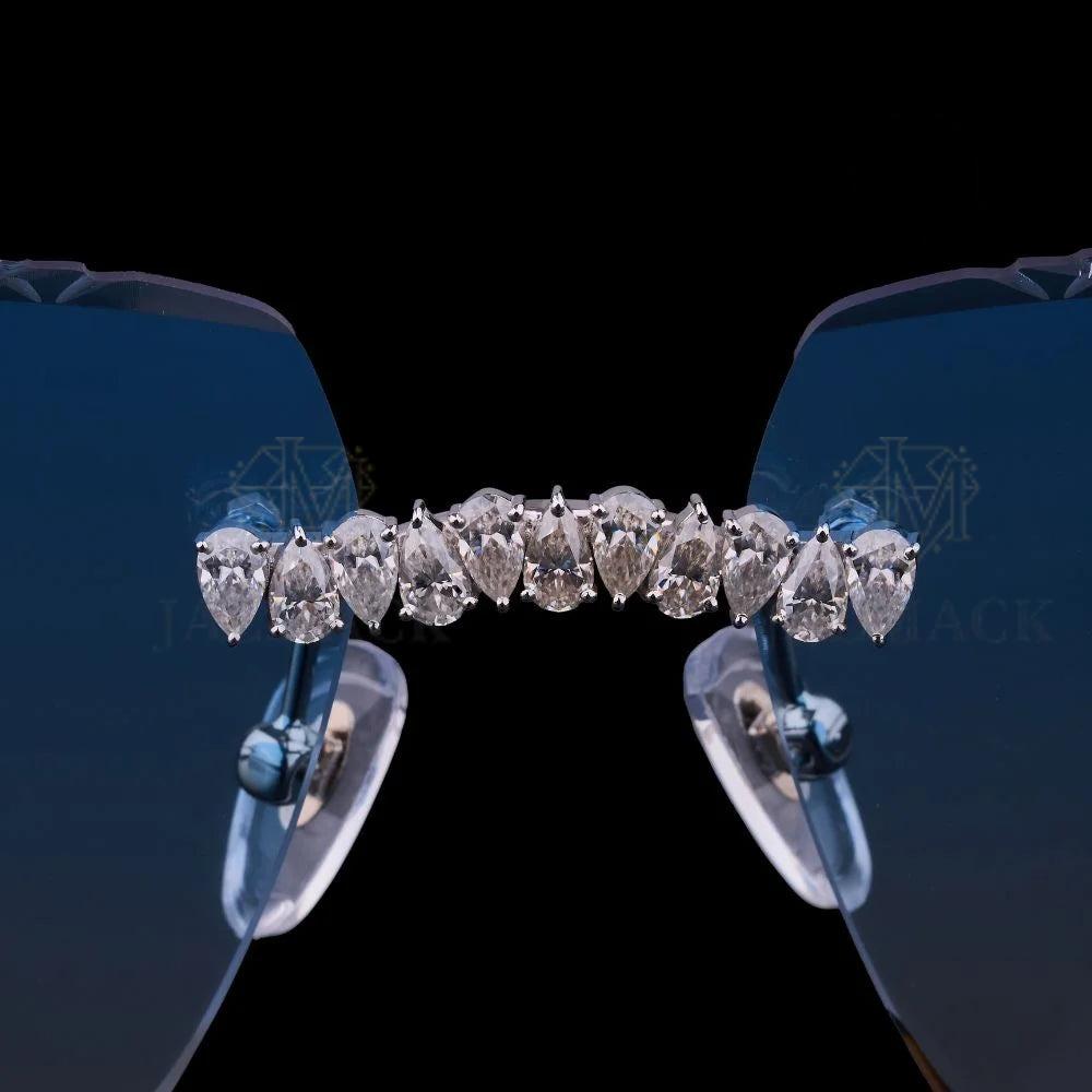 Luxury Blue Lens Moissanite Sunglasses