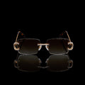 Luxury Gold Moissanite Rimless Sunglasses