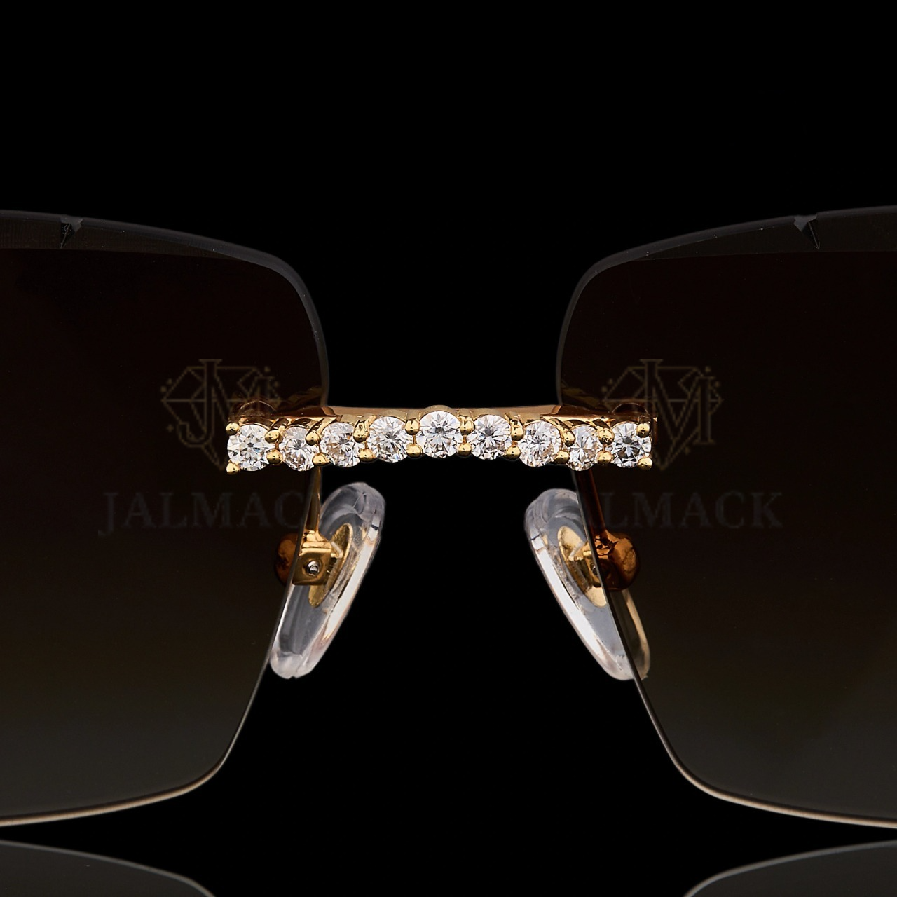 Luxury Gold Moissanite Rimless Sunglasses