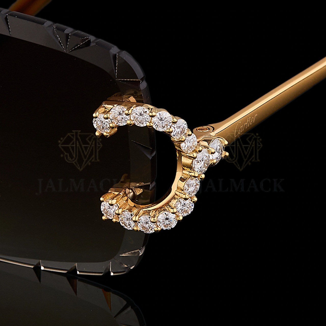Luxury Gold Moissanite Rimless Sunglasses