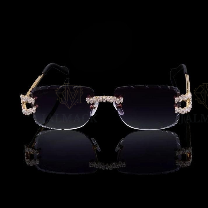 Luxury Black Lens Moissanite Sunglasses