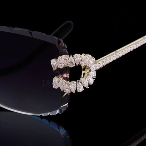 Luxury Black Lens Moissanite Sunglasses