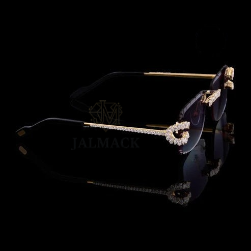 Luxury Black Lens Moissanite Sunglasses