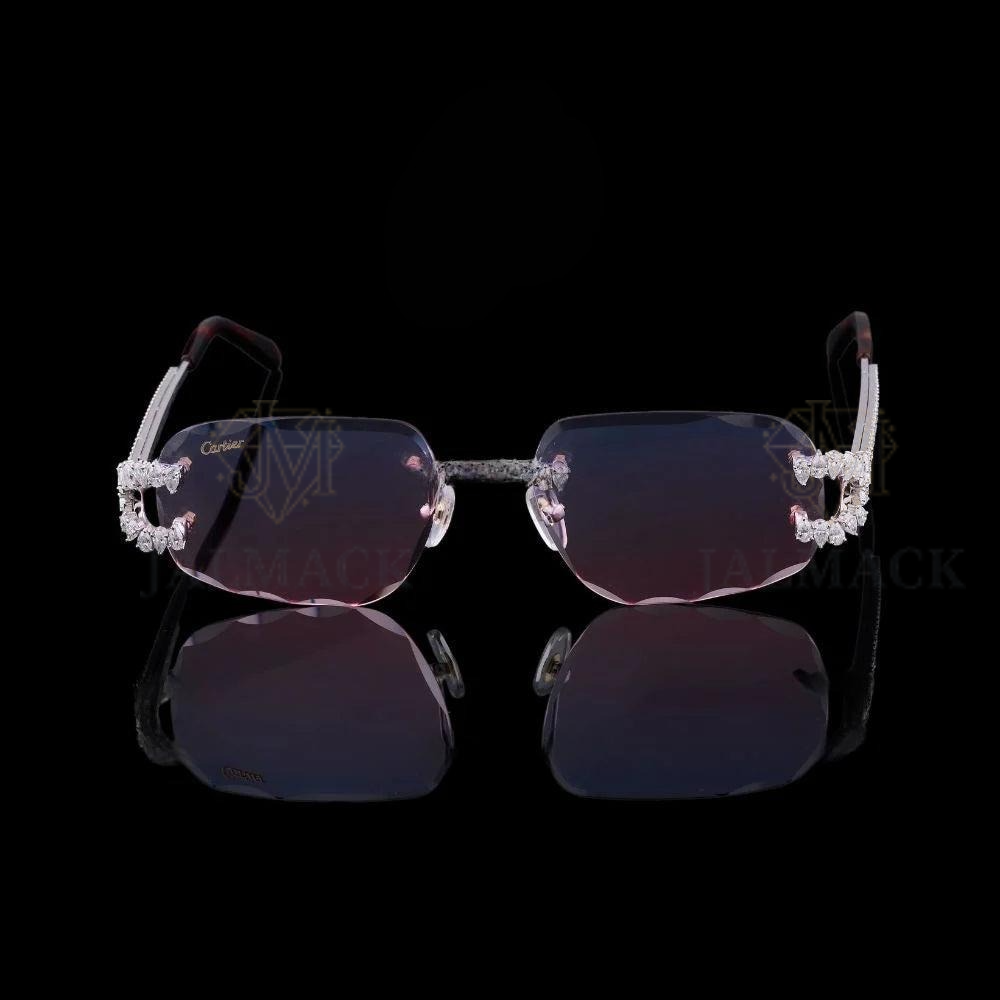 Luxury Pink Gradient Moissanite Sunglasses
