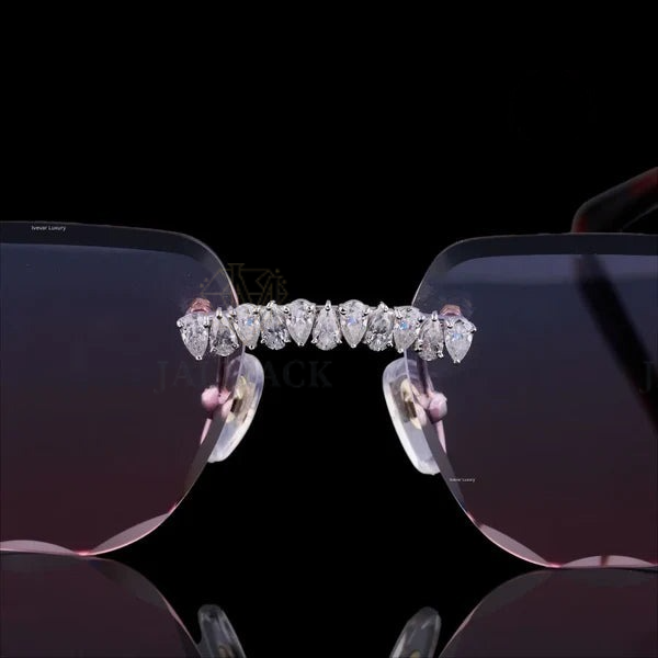 Luxury Pink Gradient Moissanite Sunglasses