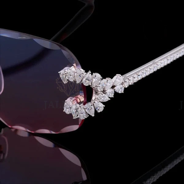 Luxury Pink Gradient Moissanite Sunglasses