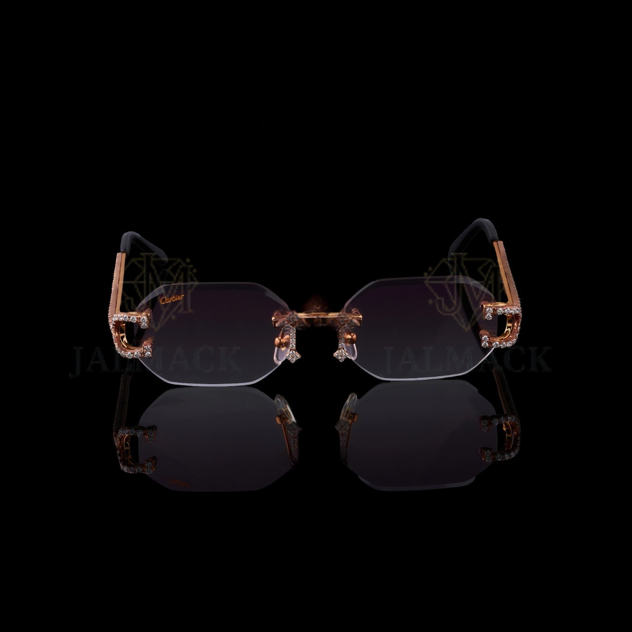 Luxury Rose Gold Cross Bridge Moissanite Sunglasses