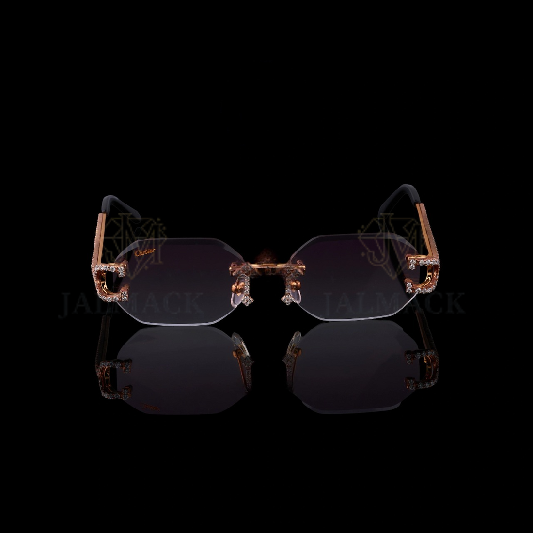 Luxury Rose Gold Cross Bridge Moissanite Sunglasses