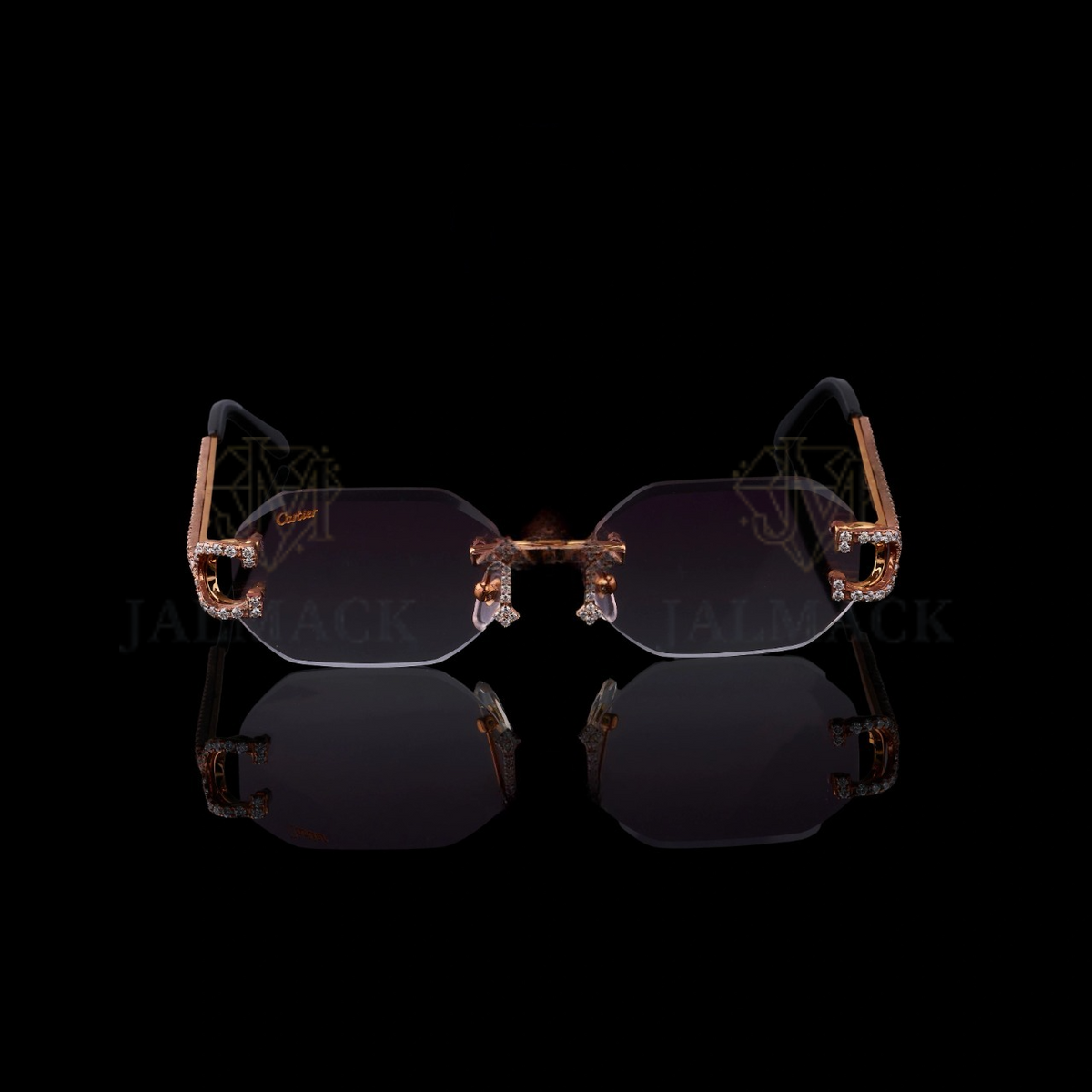 Luxury Rose Gold Cross Bridge Moissanite Sunglasses