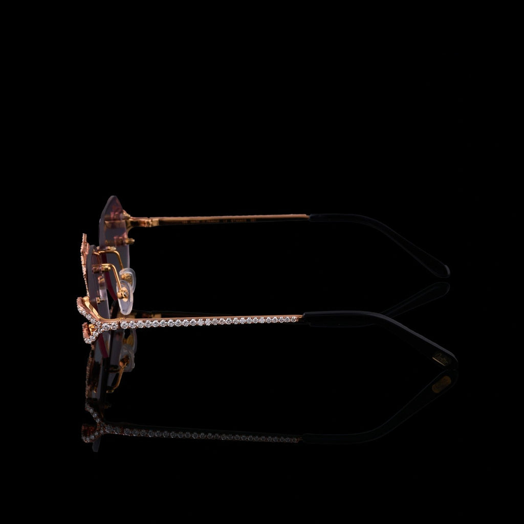 Luxury Rose Gold Cross Bridge Moissanite Sunglasses