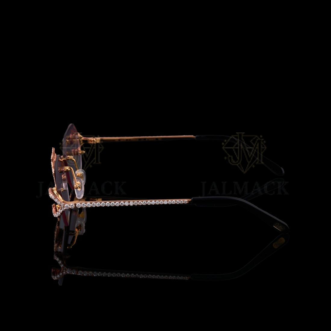 Luxury Rose Gold Cross Bridge Moissanite Sunglasses