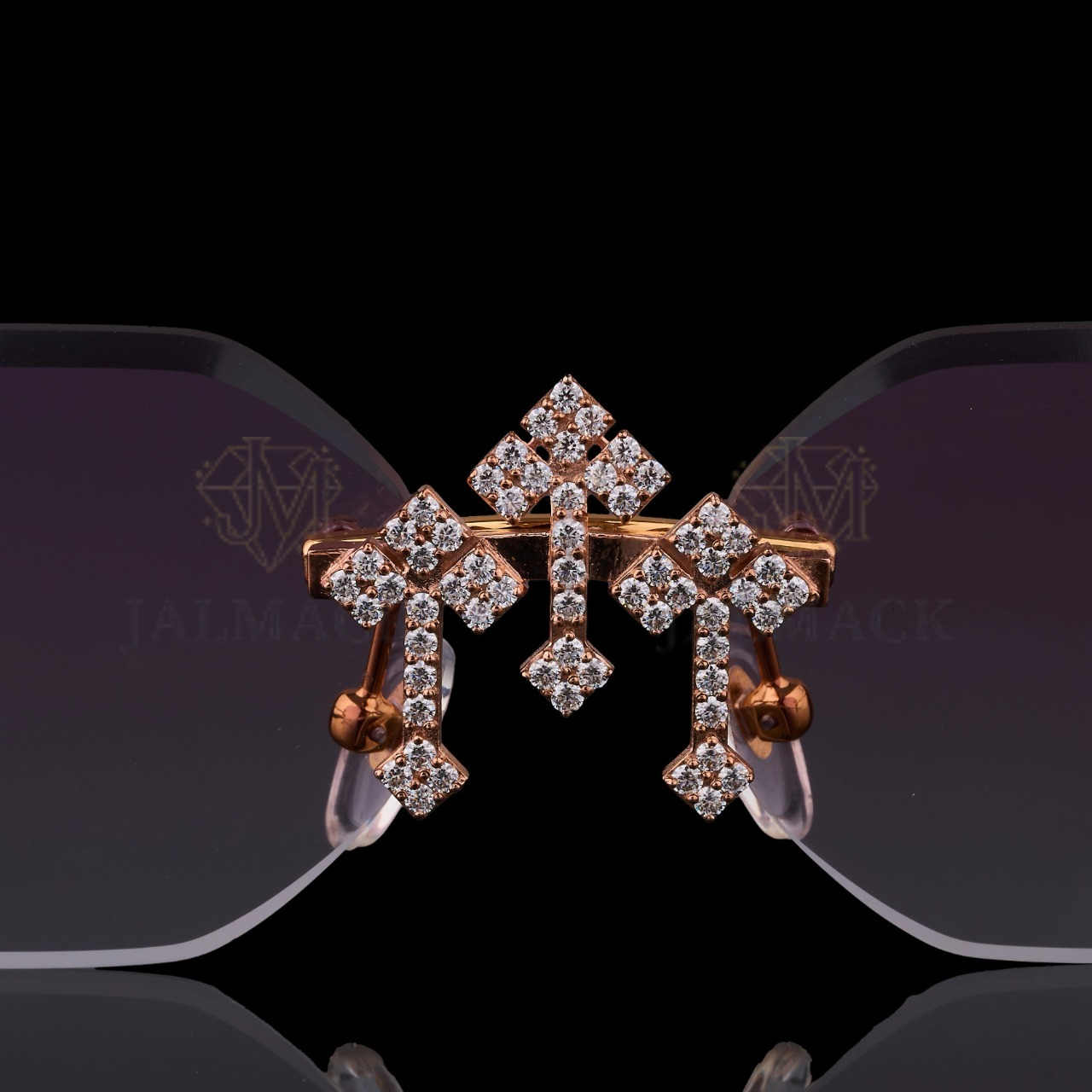 Luxury Rose Gold Cross Bridge Moissanite Sunglasses