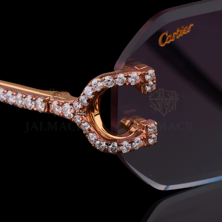 Luxury Rose Gold Cross Bridge Moissanite Sunglasses