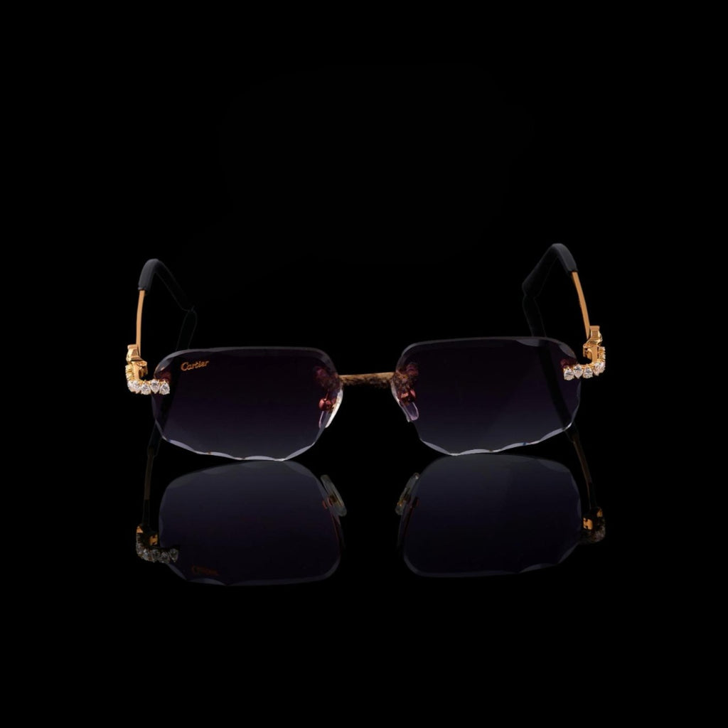 Luxury Gold Pear Cut Moissanite Sunglasses