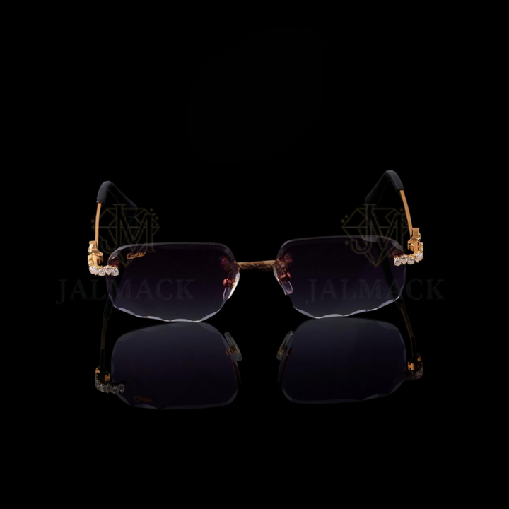 Luxury Gold Pear Cut Moissanite Sunglasses